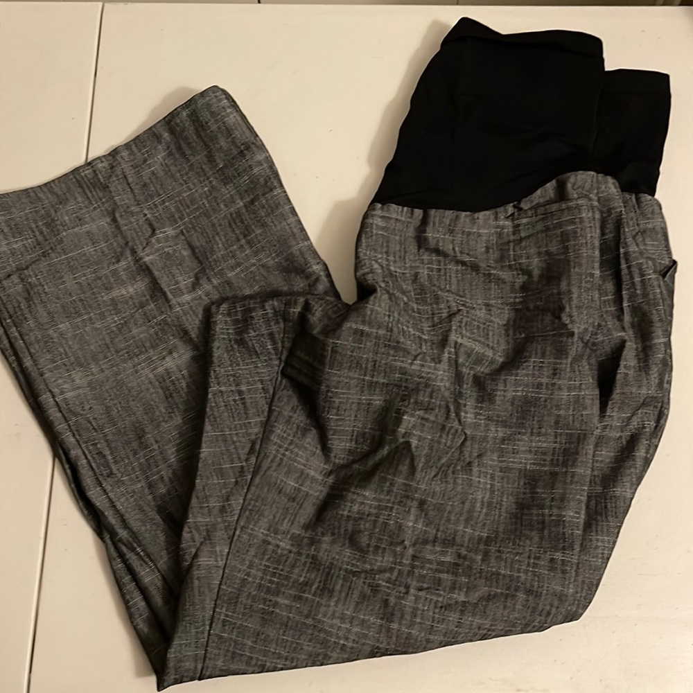 SOLD - Oh Baby by Motherhood Gray Dress Pants - Full Elastic Waist - Size 1X